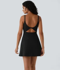 Active Dresses|Dresses<HALARA SoftlyZero™ Plush Double Straps 2-Piece Pocket Slip Dance Active Dress