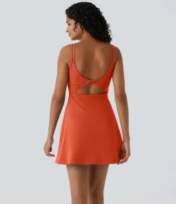 Active Dresses|Dresses<HALARA SoftlyZero™ Plush Double Straps 2-Piece Pocket Slip Dance Active Dress