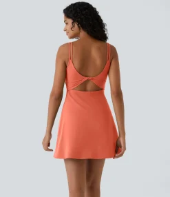 Active Dresses|Dresses<HALARA SoftlyZero™ Plush Double Straps 2-Piece Pocket Slip Dance Active Dress