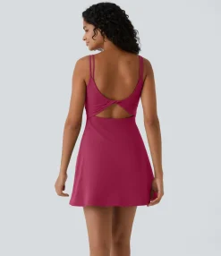 Active Dresses|Dresses<HALARA SoftlyZero™ Plush Double Straps 2-Piece Pocket Slip Dance Active Dress