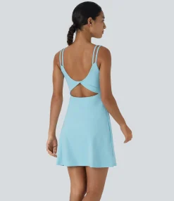Active Dresses|Dresses<HALARA SoftlyZero™ Plush Double Straps 2-Piece Pocket Slip Dance Active Dress
