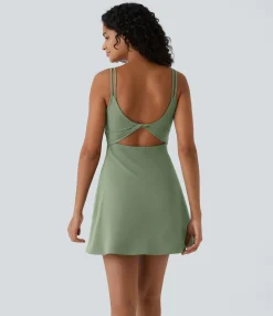 Active Dresses|Dresses<HALARA SoftlyZero™ Plush Double Straps 2-Piece Pocket Slip Dance Active Dress