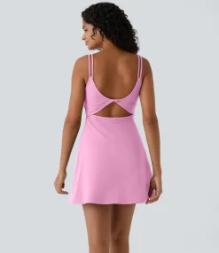 Active Dresses|Dresses<HALARA SoftlyZero™ Plush Double Straps 2-Piece Pocket Slip Dance Active Dress