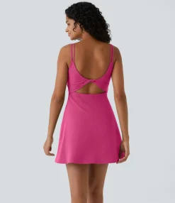 Active Dresses|Dresses<HALARA SoftlyZero™ Plush Double Straps 2-Piece Pocket Slip Dance Active Dress