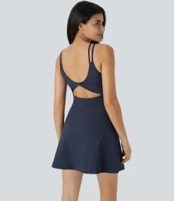 Active Dresses|Dresses<HALARA SoftlyZero™ Plush Double Straps 2-Piece Pocket Slip Dance Active Dress