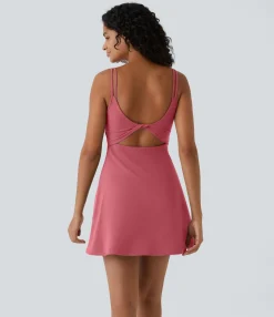 Active Dresses|Dresses<HALARA SoftlyZero™ Plush Double Straps 2-Piece Pocket Slip Dance Active Dress