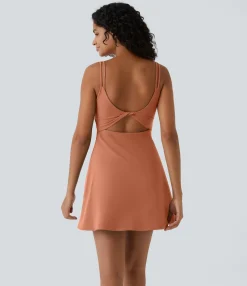 Active Dresses|Dresses<HALARA SoftlyZero™ Plush Double Straps 2-Piece Pocket Slip Dance Active Dress