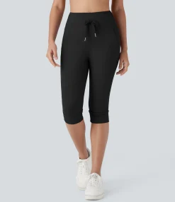 Joggers|Joggers<HALARA SoftlyZero™ Plush High Waisted Drawstring Pocket Yoga Pedal Pusher Joggers