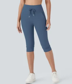 Joggers|Joggers<HALARA SoftlyZero™ Plush High Waisted Drawstring Pocket Yoga Pedal Pusher Joggers