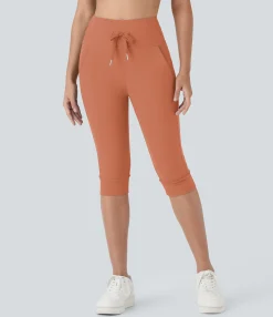 Joggers|Joggers<HALARA SoftlyZero™ Plush High Waisted Drawstring Pocket Yoga Pedal Pusher Joggers