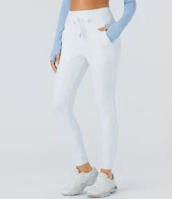 Joggers|Joggers<HALARA SoftlyZero™ Plush High Waisted Drawstring Pocket Plain Full Length Joggers