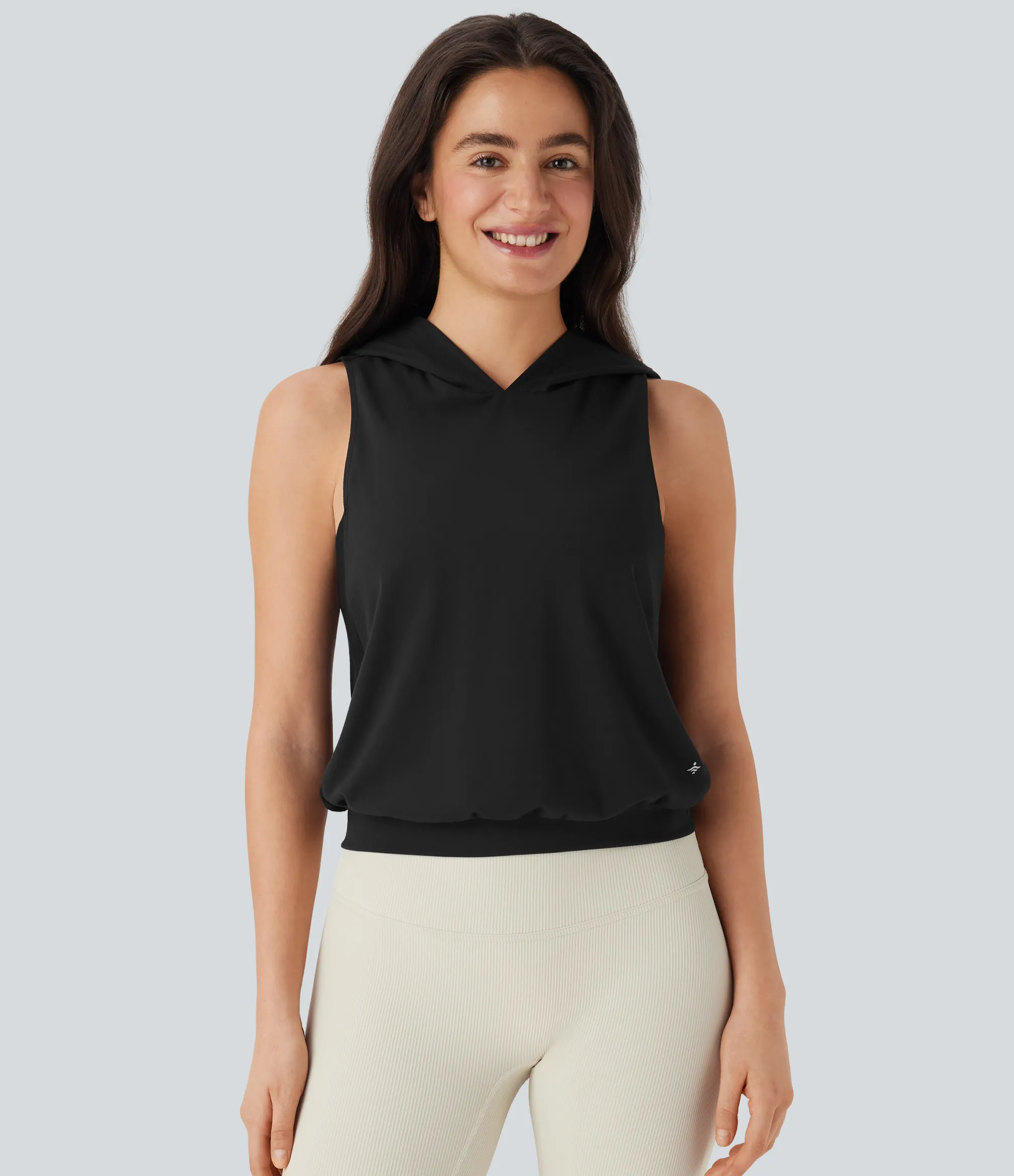 Tank Tops & Camis|Tank Tops<HALARA SoftlyZero™ Plush Hooded Contrast Mesh Yoga Tank Top