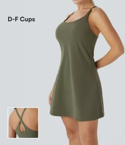 Mini Dresses|Active Dresses<HALARA SoftlyZero™ Plush 2-in-1 Pocket Mini Active Dress-D/DD/DDD/F Cups