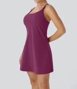 Mini Dresses|Active Dresses<HALARA SoftlyZero™ Plush 2-in-1 Pocket Mini Active Dress-D/DD/DDD/F Cups