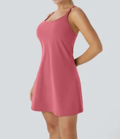 Mini Dresses|Active Dresses<HALARA SoftlyZero™ Plush 2-in-1 Pocket Mini Active Dress-D/DD/DDD/F Cups