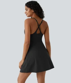 Active Dresses|Dresses<HALARA SoftlyZero™ Plush 2-in-1 Pocket Flare Slip Active Dress