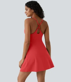 Active Dresses|Dresses<HALARA SoftlyZero™ Plush 2-in-1 Pocket Flare Slip Active Dress