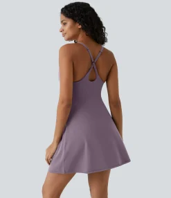 Active Dresses|Dresses<HALARA SoftlyZero™ Plush 2-in-1 Pocket Flare Slip Active Dress