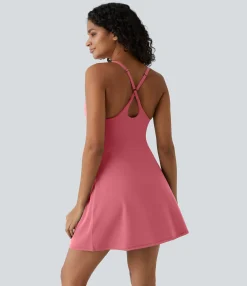 Active Dresses|Dresses<HALARA SoftlyZero™ Plush 2-in-1 Pocket Flare Slip Active Dress