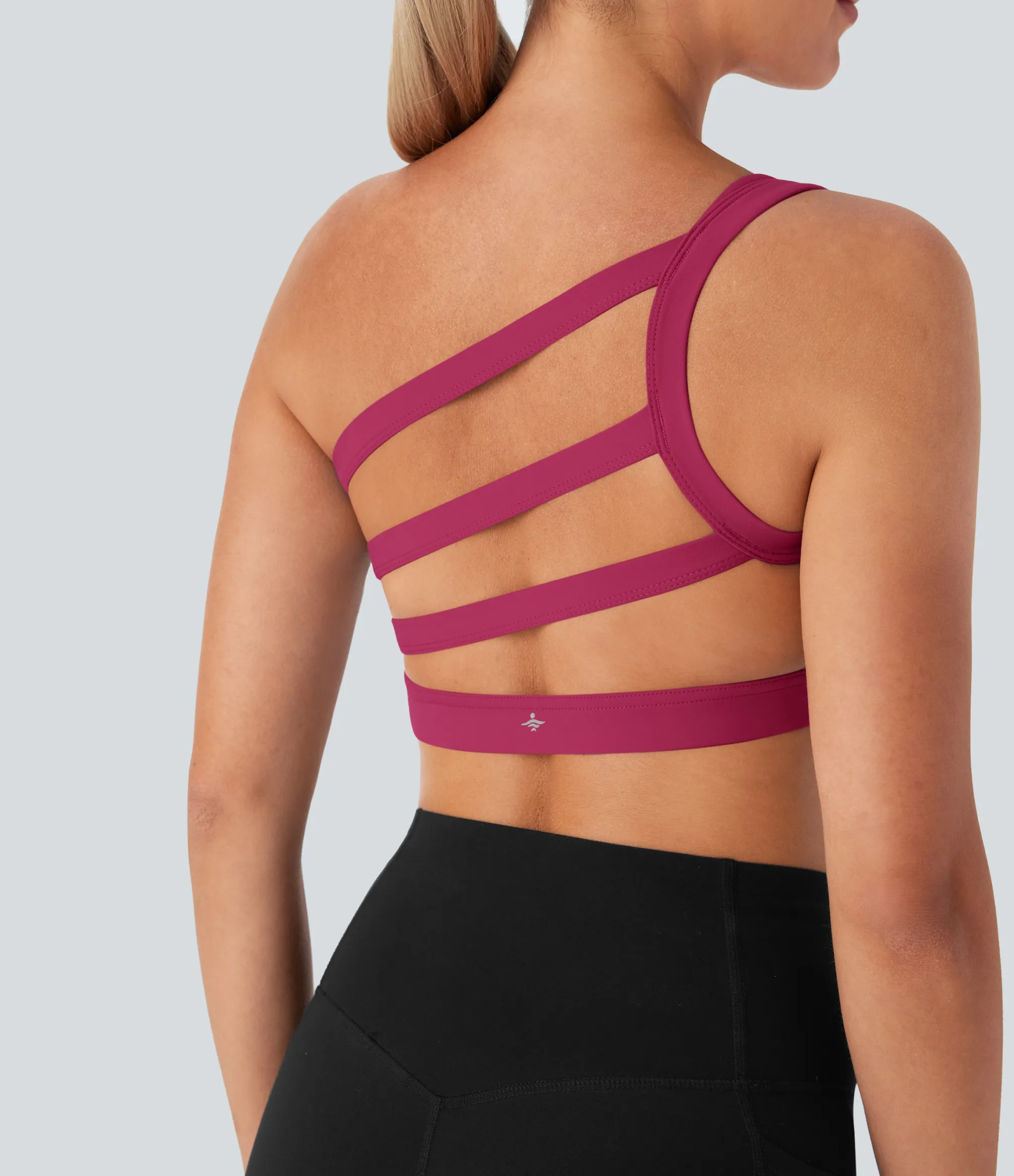Sports Bras|Sports Bras<HALARA SoftlyZero™ Plush Low Support Asymmetric One Shoulder Skinny Cropped Yoga Sports Bra