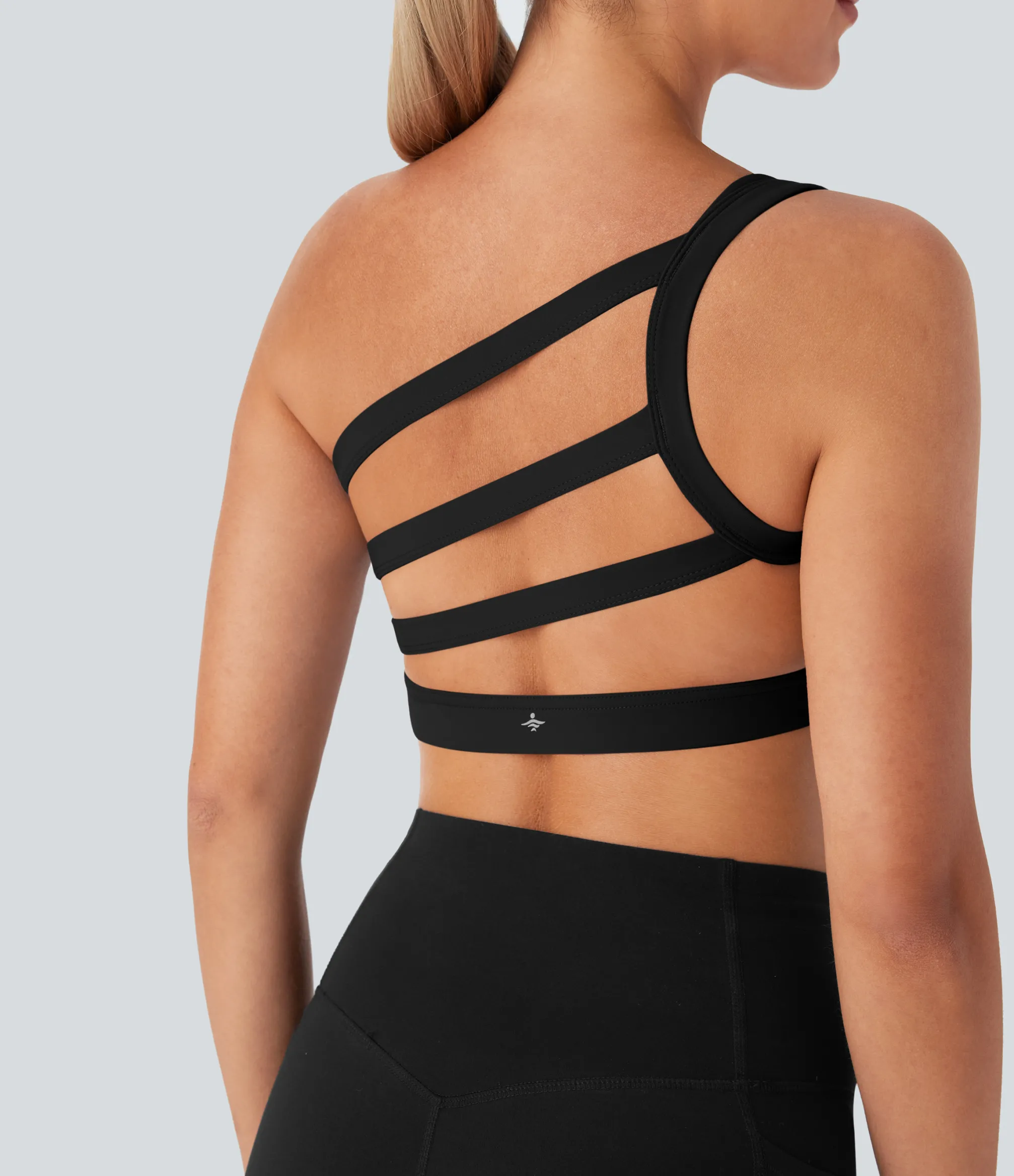 Sports Bras|Sports Bras<HALARA SoftlyZero™ Plush Low Support Asymmetric One Shoulder Skinny Cropped Yoga Sports Bra