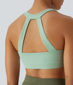 Sports Bras|Sports Bras<HALARA SoftlyZero™ Plush Low Support Ruched Color Block Yoga Sports Bra