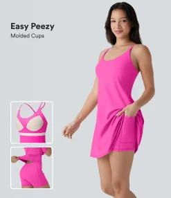 Active Dresses|Mini Dresses<HALARA SoftlyZero™ Plush Molded Cups Dance Active Dress-Easy Peezy Edition