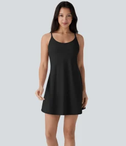 Active Dresses|Mini Dresses<HALARA SoftlyZero™ Plush Molded Cups Dance Active Dress-Easy Peezy Edition