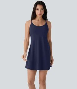 Active Dresses|Mini Dresses<HALARA SoftlyZero™ Plush Molded Cups Dance Active Dress-Easy Peezy Edition