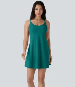 Active Dresses|Mini Dresses<HALARA SoftlyZero™ Plush Molded Cups Dance Active Dress-Easy Peezy Edition
