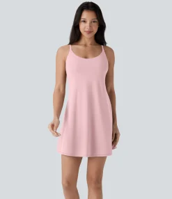 Active Dresses|Mini Dresses<HALARA SoftlyZero™ Plush Molded Cups Dance Active Dress-Easy Peezy Edition