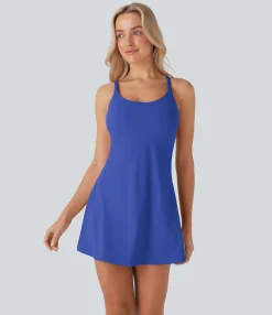 Mini Dresses|Active Dresses<HALARA SoftlyZero™ Plush Molded Cups Dance Active Dress-Easy Peezy Edition-D/DD/DDD/F Cups