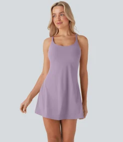 Mini Dresses|Active Dresses<HALARA SoftlyZero™ Plush Molded Cups Dance Active Dress-Easy Peezy Edition-D/DD/DDD/F Cups