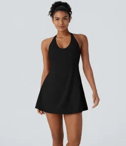 Mini Dresses|Active Dresses<HALARA SoftlyZero™ Plush Molded Cups Dance Active Dress-Easy Peezy Edition