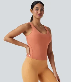 Tank Tops & Camis|Tank Tops<HALARA SoftlyZero™ Plush Padded V Neck Running Tank Top-D/DD/DDD/F Cups