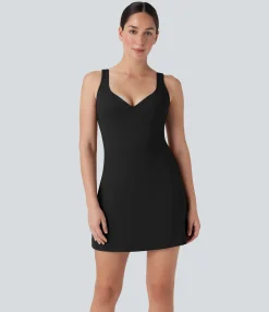 Active Dresses|Dresses<HALARA SoftlyZero™ Plush Push-Up Molded Cups 2-in-1 Yoga Active Dress with Pockets-Easy Peezy