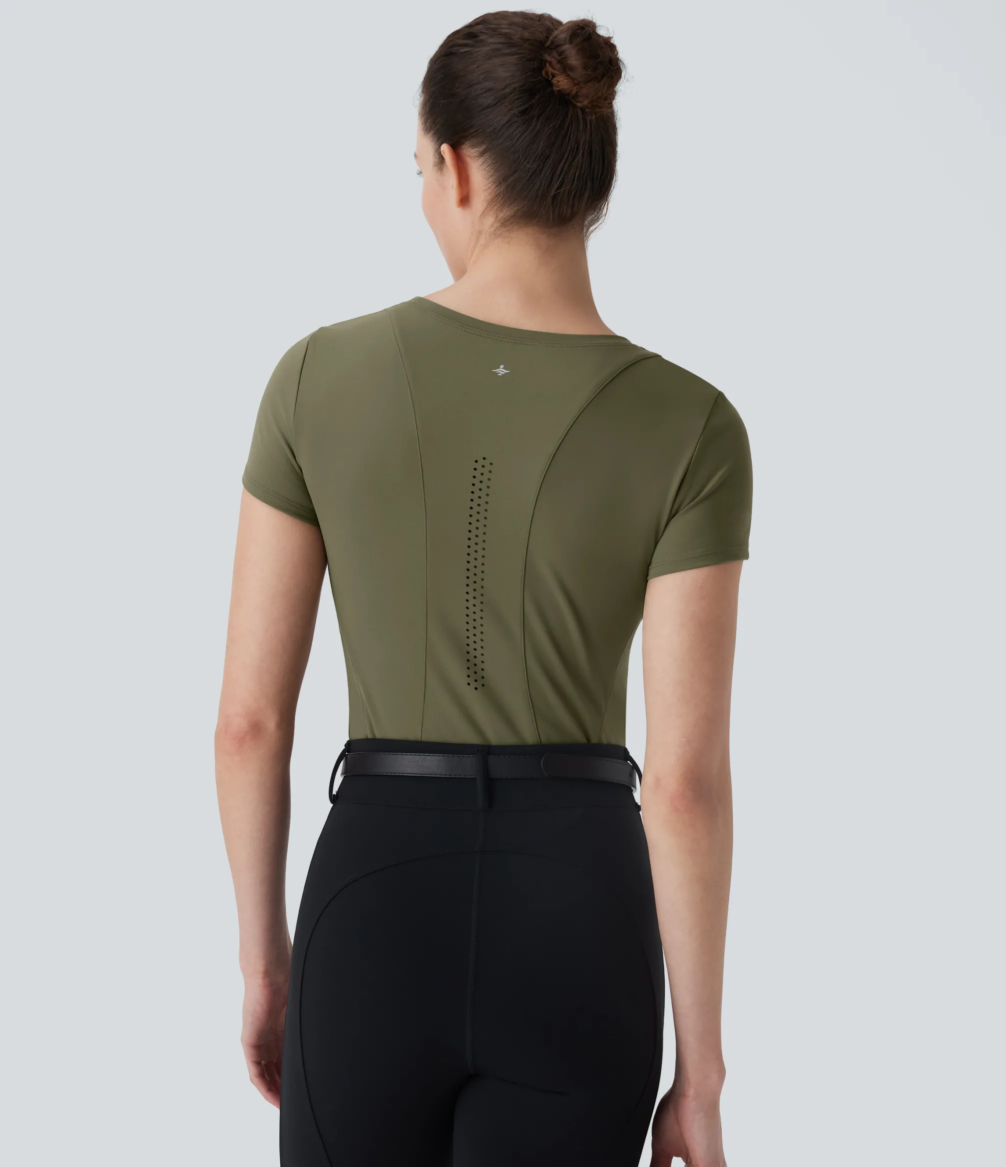 Sports Tops|Sports Tops<HALARA SoftlyZero™ Plush Round Neck Short Sleeve Cut Out Sports Top