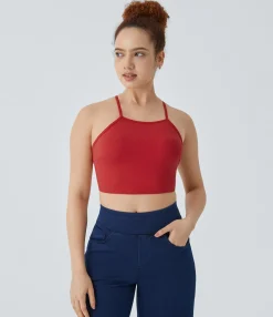 Casual Tops|Tank Tops & Camis<HALARA SoftlyZero™ Plush Square Neck Cropped Casual Tank Top
