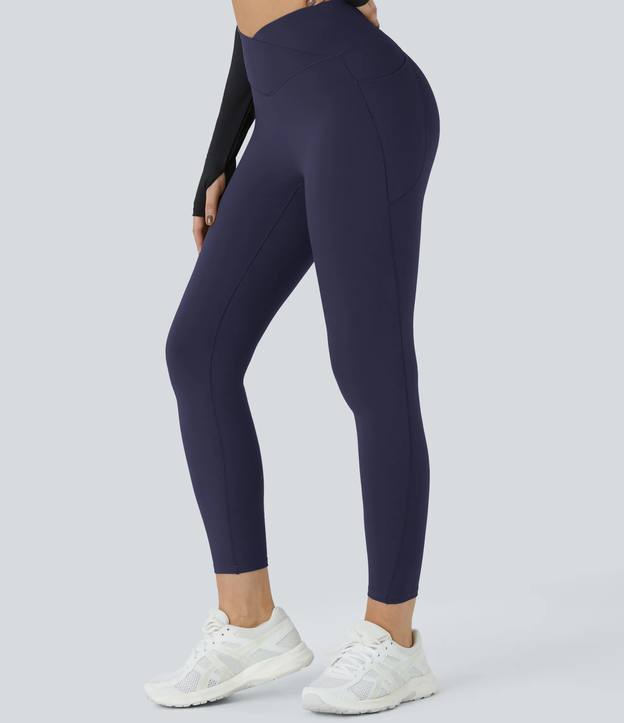 Pocket Leggings|Crossover Leggings<HALARA SoftlyZero™ Plush Thermal High Waisted Crossover Pocket Yoga Leggings