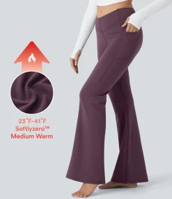 Pants|High-Waisted Pants<HALARA SoftlyZero™ Plush Thermal High Waisted V Shaped Pocket Yoga Flare Pants