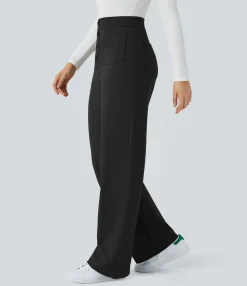 High-Waisted Pants|Straight-Leg Pants<HALARA SoftlyZero™ Plush Thermal High Waisted Pockets Straight Leg Casual Pants