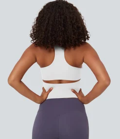 Casual Tops|Yoga Tops<HALARA SoftlyZero™ Plush U Neck Racerback Cut Out Cropped Yoga Tank Top