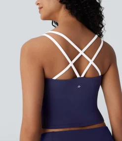 Yoga Tops|Tank Tops & Camis<HALARA SoftlyZero™ QuickDry Color Block Skinny Cropped Yoga Cami Top
