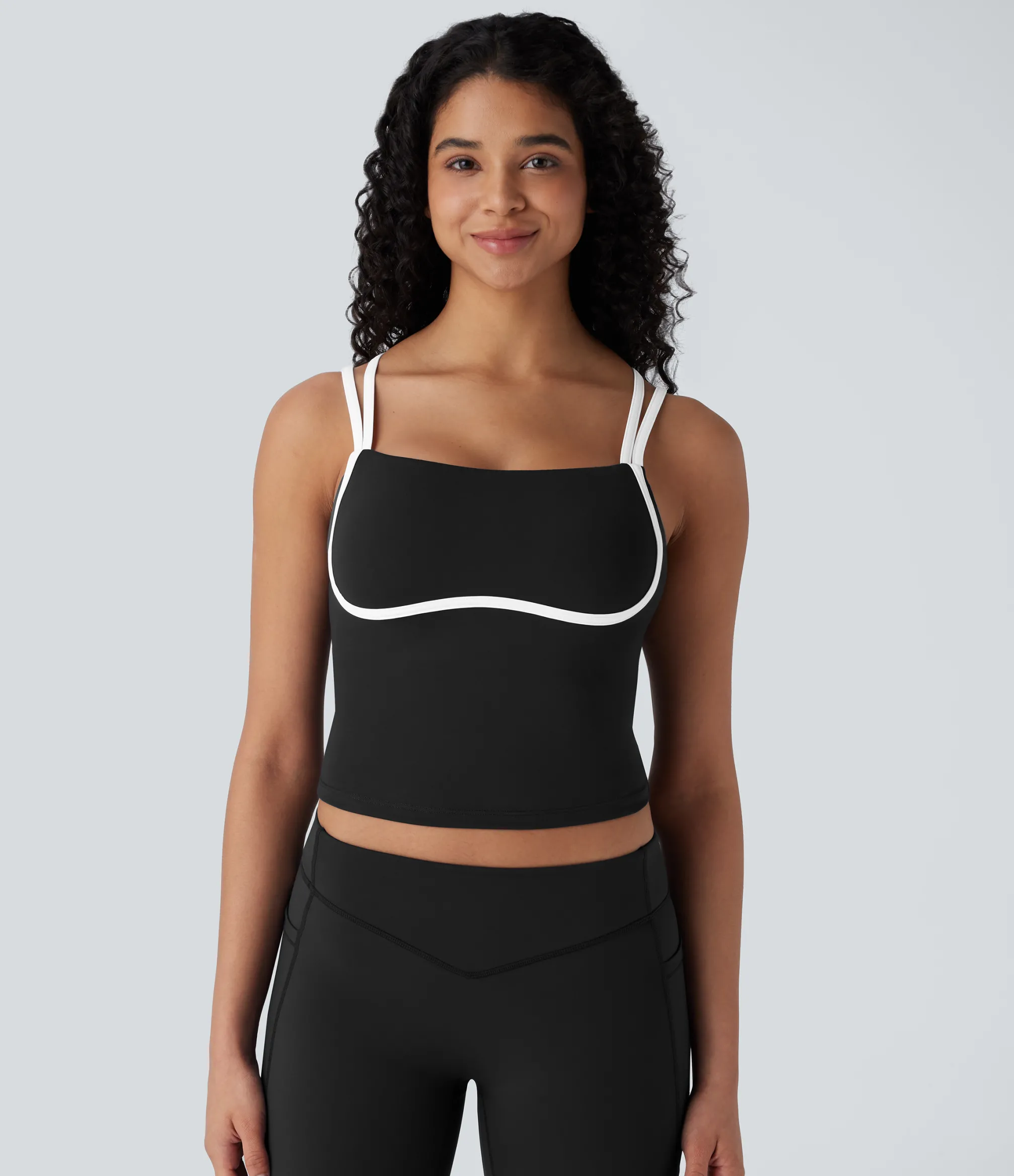Yoga Tops|Tank Tops & Camis<HALARA SoftlyZero™ QuickDry Color Block Skinny Cropped Yoga Cami Top