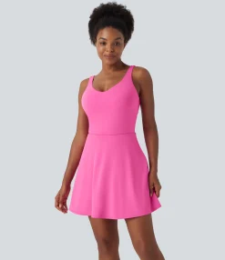 Dresses|Mini Dresses<HALARA SoftlyZero™ QuickDry Cut Out 2-in-1 Pocket Flare Mini Tank Tennis Active Dress