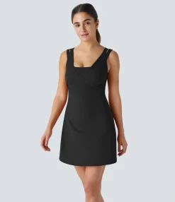 Dresses|Mini Dresses<HALARA SoftlyZero™ QuickDry Double Straps 2-in-1 Pocket Mini Tennis Active Dress