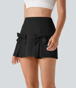 Skirts<HALARA SoftlyZero™ QuickDry High Waisted Tummy Control Removable Bow Casual Skirt with Built-in Shapewear Shorts