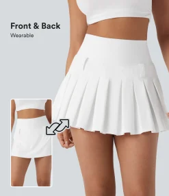 Mini Skirts|Skirts<HALARA SoftlyZero™ QuickDry High Waisted Pleated Mini 2-in-1 Skirt with Pocket-Front and Back Wearable