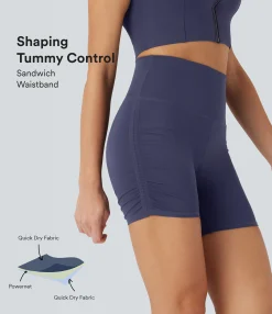 5'' Shorts|Active Shorts<HALARA SoftlyZero™ QuickDry SoCinched High-Waisted Tummy-Control Ruched Running Biker Shorts 5''