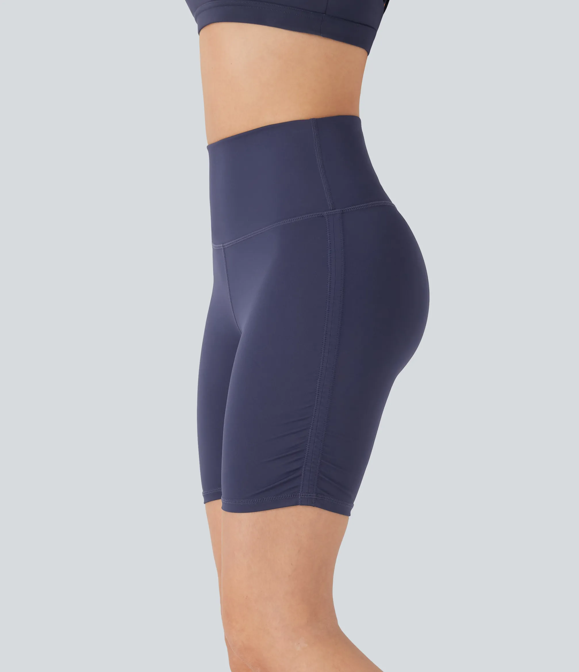 Active Shorts|Bikers<HALARA SoftlyZero™ QuickDry SoCinched High Waisted Tummy Control Ruched Running Biker Shorts 7''